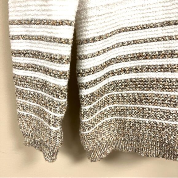 MCalvin Klein off white sweater turtleneck with metallic stripes  S/XS - Picture 6 of 8